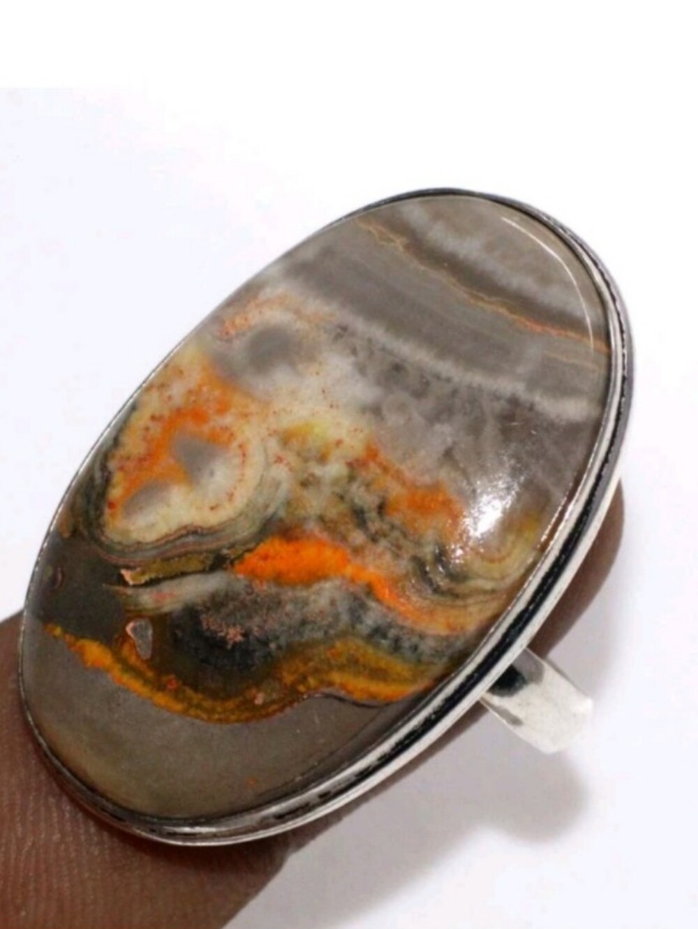 Indonesian Bumblebee Jasper Gemstone 925 Sterling Silver Handmade Ring